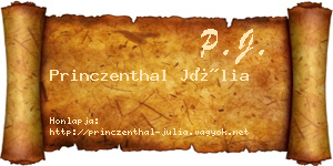 Princzenthal Júlia névjegykártya
